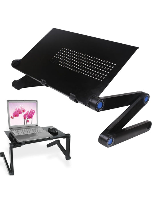 Soporte ajustable para portatil con bandeja plegable y superficie antideslizante para cama o escritorio