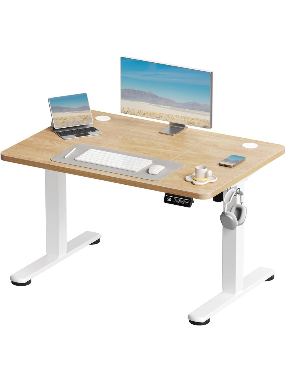 Mesa elevable electrica regulable en altura con sistema telescopico para oficina estudio y teletrabajo