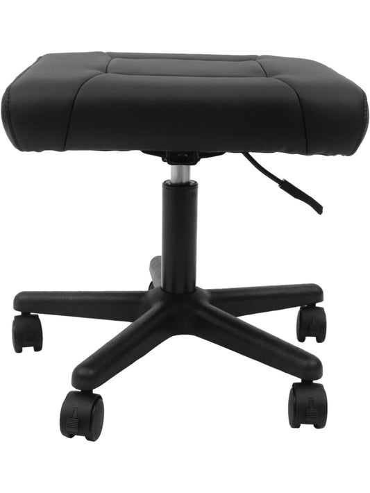 Taburete giratorio con ruedas altura regulable y funcion reposapies para oficina hogar o salon