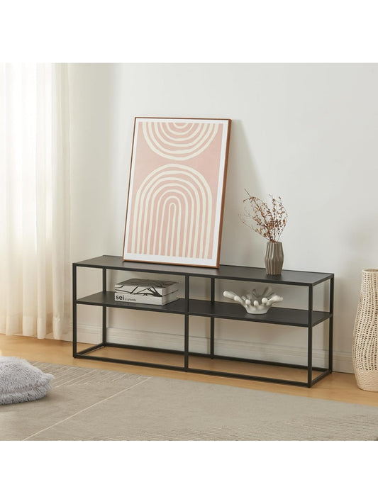 Mueble de television industrial con dos estantes abiertos para salon dormitorio u oficina