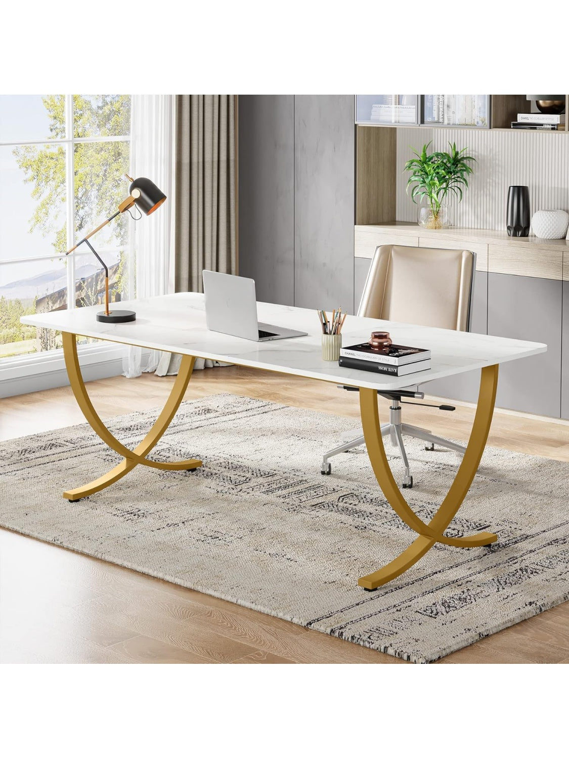 Mesa de oficina grande de 160 cm con diseno moderno para ordenador reuniones y espacio de trabajo