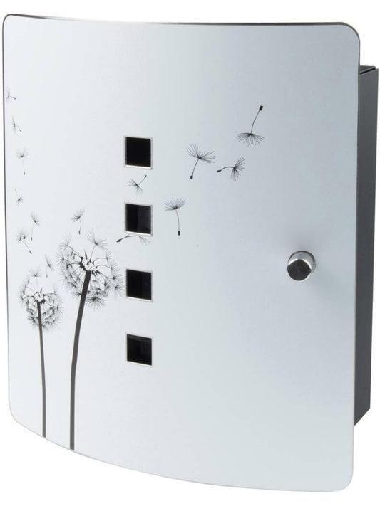 Caja metalica para llaves con diseno decorativo diez ganchos y cierre magnetico